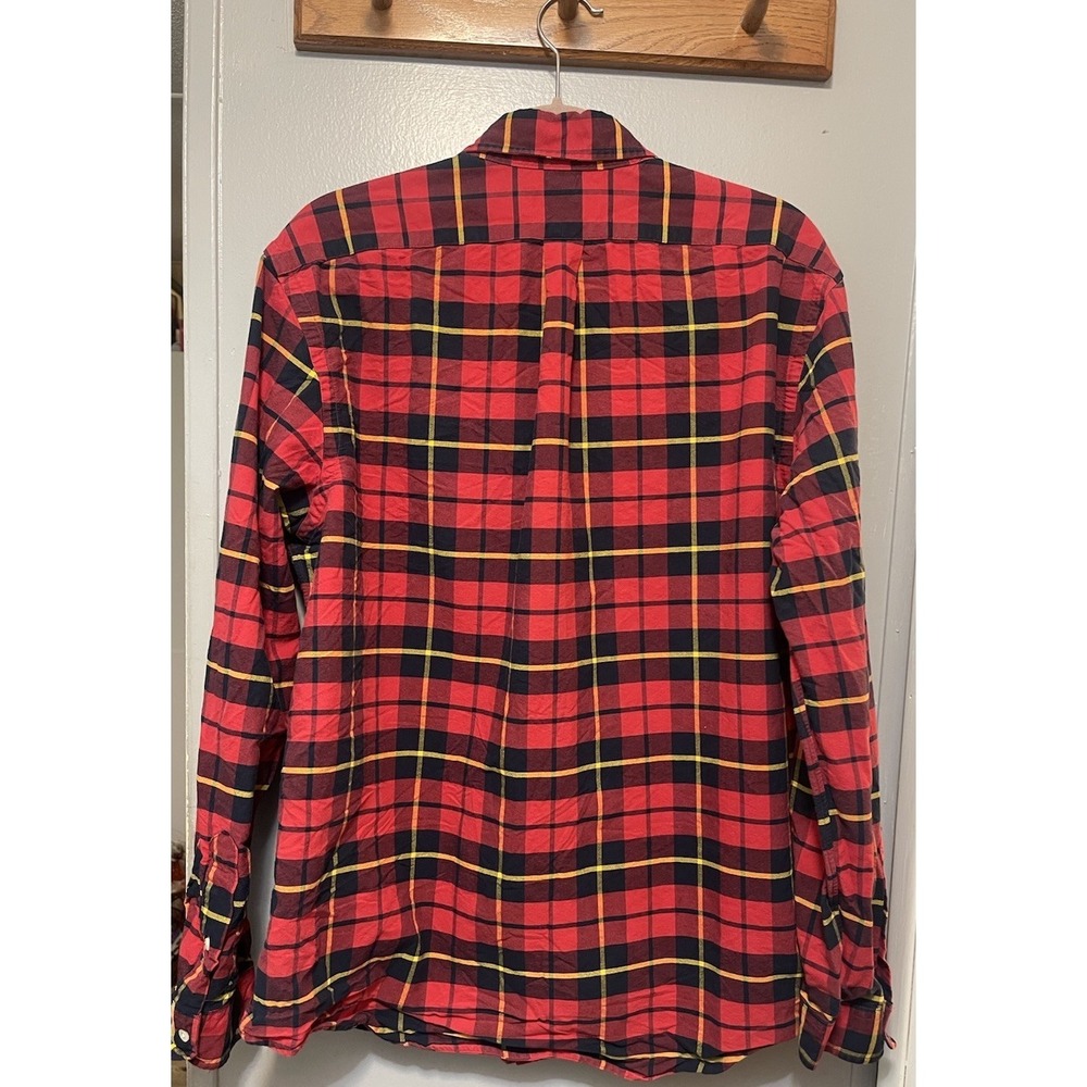 Ralph Lauren Men XL Plaid Button Down Shirt Red Black Yellow Cotton Long Sleeve - Picture 2 of 4